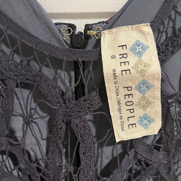 Free People Native Rose Purple Blue Floral Printed Midi Dress - Picture 7 of 10